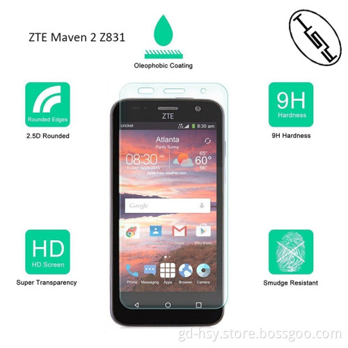 HUYSHE 9H wholesale tempered glass mobile screen protector for ZET Maven 2/Chapel z813